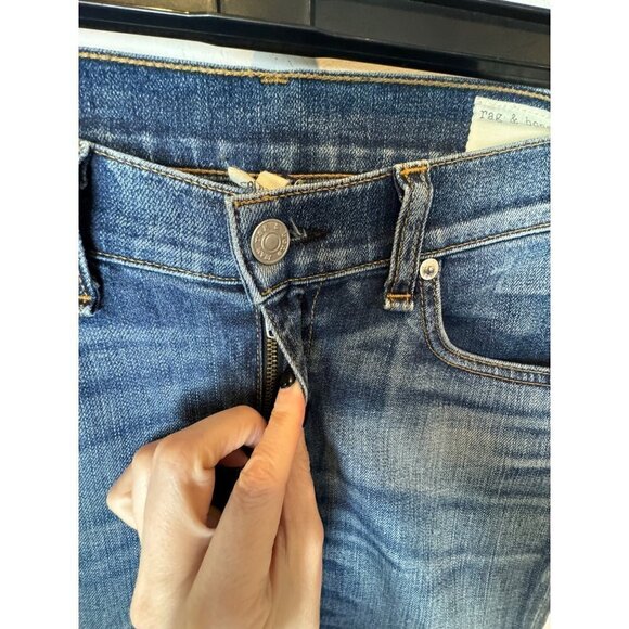 Rag & Bone Jeans Womens Size 26 Blue New Quay Wash Split Hem The Crop - Picture 9 of 14